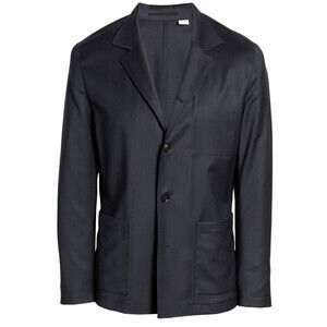 Tiger Of Sweden Deconstructed Stretch Wool Blend Sport Coat Midnight 46R (36US)